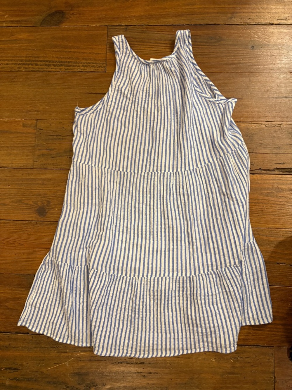Universal Thread Blue & White Striped Tiered Tank Mini Dress - Picture 5 of 5